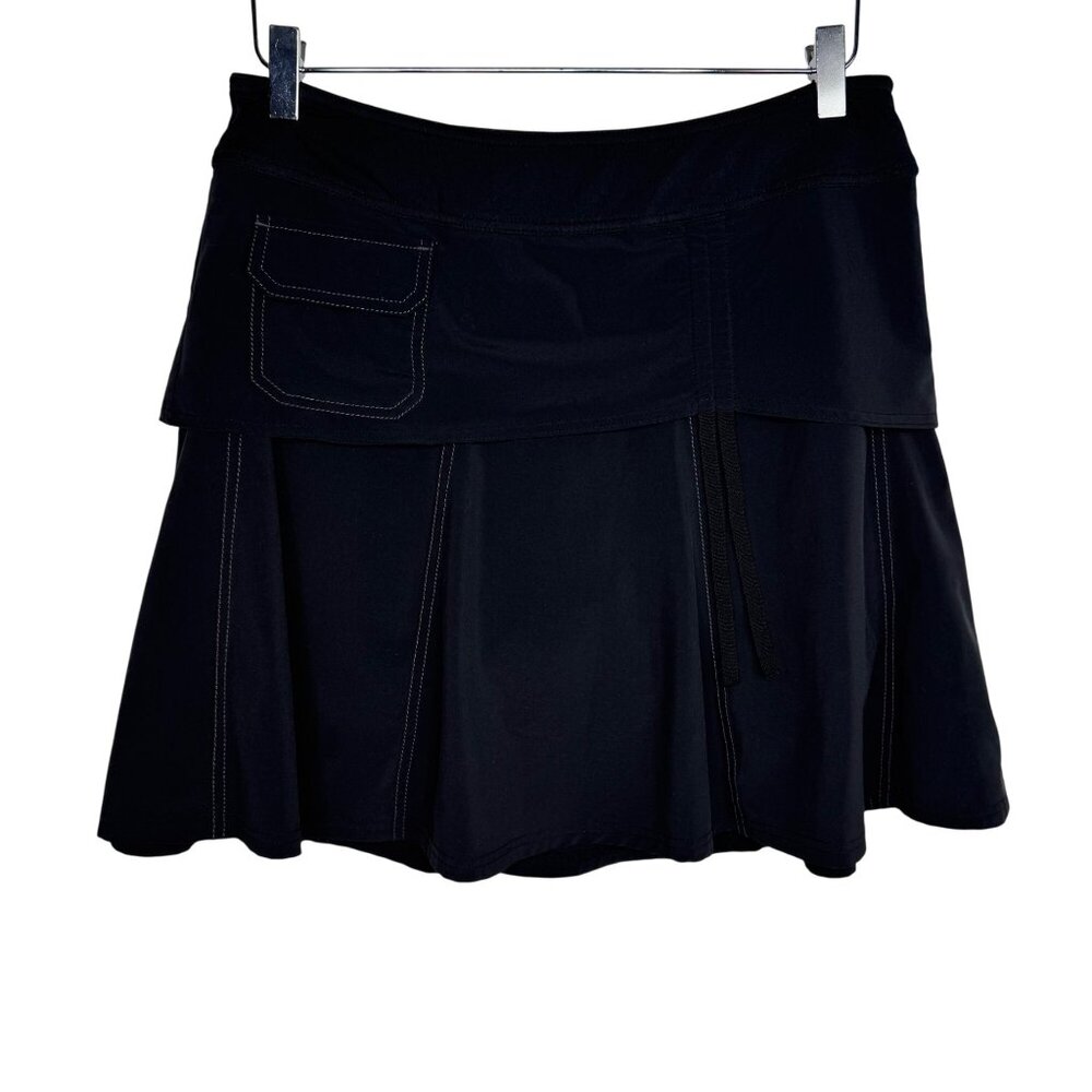 Athleta Black Skort Contrast Stitching 90s Inspired Sz 6 Pickleball Tennis Skirt